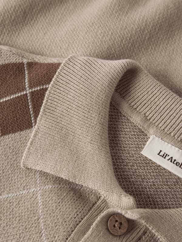 Ronan Knitt Polo - White Pepper