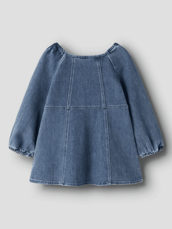 Obello Ls Loose Dnm Dress -  Dark Blue Denim.     