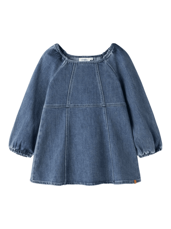 Obello Ls Loose Dnm Dress -  Dark Blue Denim.     